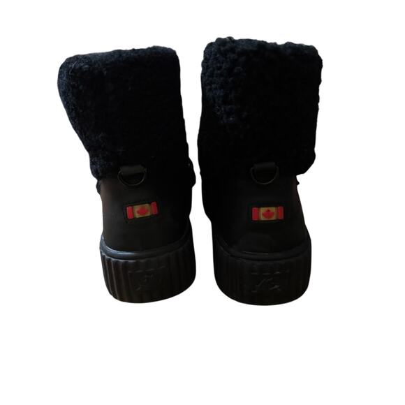 0158 Prajar Canada 8-8.5 US Sz Anet Short Echo Waterproof Suede Faux Fur Boots - Picture 3 of 4